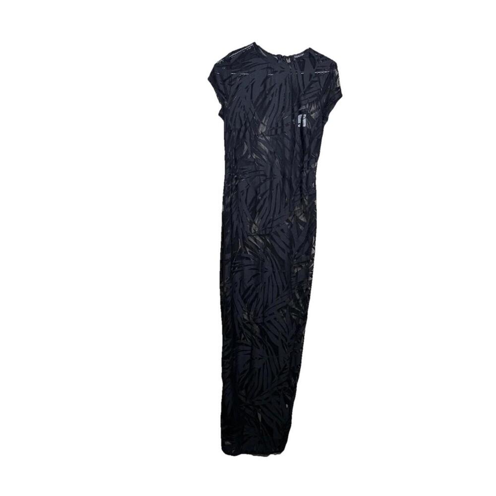 Boutique Black Sheer Burnout Maxi Sz‎ M Women Resort Wear Vacation Witchy